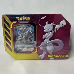 Pokemon TCG: Mewtwo & Mew GX Tag Team Power Partnership Tin Factory Sealed 820650806322 - Image 1