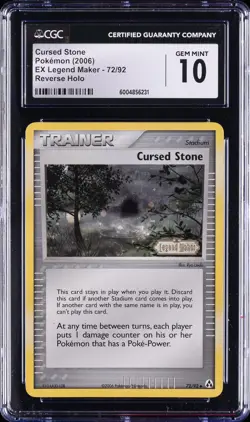 2006 POKEMON EX LEGEND MAKER, REVERSE HOLO #72/92 CURSED STONE CGC 10 GEM MINT - Image 1