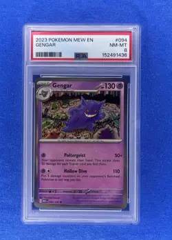 2023 POKEMON MEW EN 151 HOLO 094 GENGAR PSA 8 - Image 1