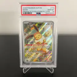 Pokemon 2025 Prismatic Evolutions Pokemon Center ETB Promo Eevee #173 PSA 10 - Image 1