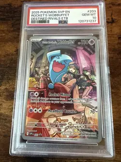 Pokemon Team Rocket's Wobbuffet 203 Scarlet & Violet Promo Holo PSA 9 - Image 1