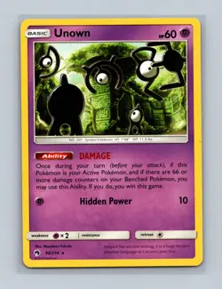 Unown 90/214 Rare Lost Thunder Pokemon Lightly Played - Image 1