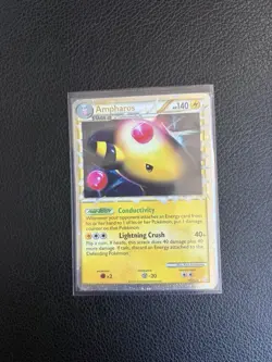 Pokemon TCG Ampharos Heartgold Soulsilver 105/123 Prime Holo Rare LP - Image 1