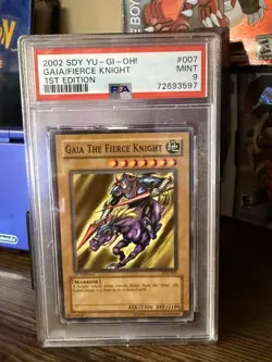 Yu-Gi-Oh! Gaia The Fierce Knight SDY-007 1st ED 2002 PSA 9 Mint - Image 1