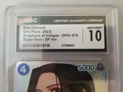 Boa Hancock One Piece English OP01-078 SR SP Kingdoms of Intrigue OP04 - CGC 10 - Image 5
