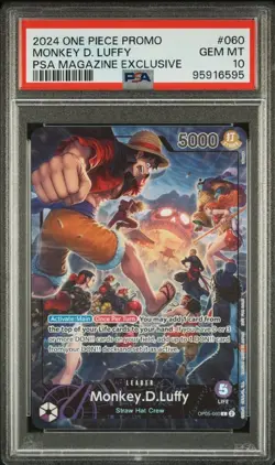 Monkey D. Luffy One Piece 2024 PSA Magazine Exclusive Promo English #060 PSA 10 - Image 1
