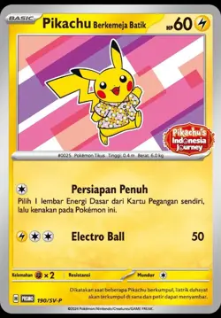 Indonesia Exclusive Pikachu Batik Traditional Clothing Promo Pokemon Card - Image 3