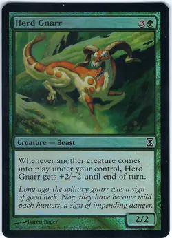 FOIL Herd Gnarr Time Spiral Common - MTG Magic the Gathering Card - Image 1