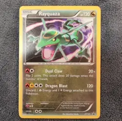 Pokemon Rayquaza XY141 Holo Basic Card HP120 Dual Claw Dragon Blast English - Image 1