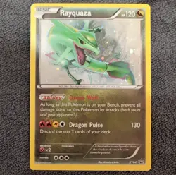 Pokemon Rayquaza XY64 Holo Basic Card HP120 Dragon Type Attack 130 - Image 1