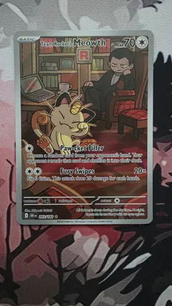 Pokemon TCG Team Rockets Meowth Card 203/182 Destined Rivals NM/M - Image 1