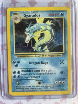 Gyarados 6/102 Base Set Holo Rare Pokemon Card 1999 Vintage HP Condition - Image 1