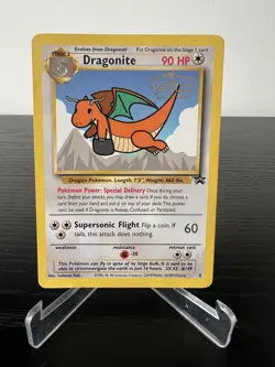 Dragonite #5 Movie Black Star Promo WB Stamp WoTC Rare Pokemon TCG Card LP - Image 1