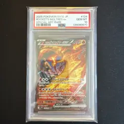 Team Rocket's Moltres ex PSA 10 Japanese Pokemon Card 124 sv10 2025 SAR - Image 1