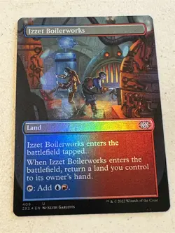 mtg borderless foil Izzet Boilerworks, land, Double Masters, unplayed - Image 1