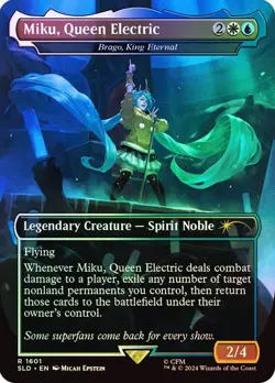 MTG - Miku, Queen Electric (Brago, King Eternal) Foil - Hatsune Miku Secret Lair - Image 1