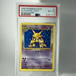 1999 POKEMON BASE SET SHADOWLESS #1 ALAKAZAM-HOLO PSA 6 - Image 1