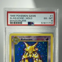 1999 POKEMON BASE SET SHADOWLESS #1 ALAKAZAM-HOLO PSA 6 - Image 2