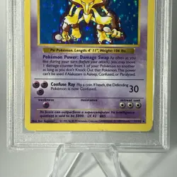 1999 POKEMON BASE SET SHADOWLESS #1 ALAKAZAM-HOLO PSA 6 - Image 3