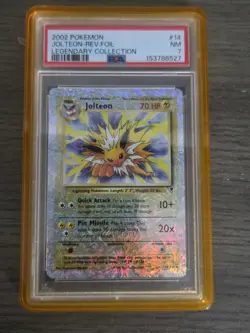 Pokemon 2002 Legendary Collection #14 Jolteon Reverse Foil PSA 7 - Image 1