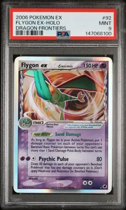 2006 POKEMON EX DRAGON FRONTIERS #92 FLYGON EX-HOLO PSA 9 MINT - Image 1