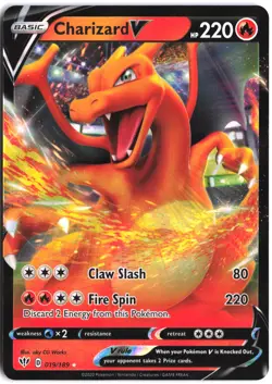 Charizard V 019/189 Holo Rare V Darkness Ablaze Pokemon - Image 1
