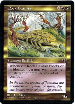 (2X) Rock Basilisk Mirage Rare - MTG Magic the Gathering Card - Image 1