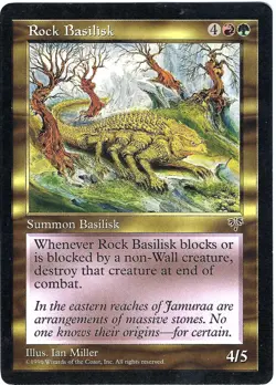 (2X) Rock Basilisk Mirage Rare - MTG Magic the Gathering Card - Image 2