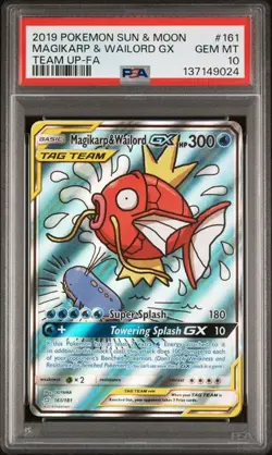 Pokemon Magikarp & Wailord GX SM Team Up Full Alt Art #161 PSA 10 Gem Mint - Image 1