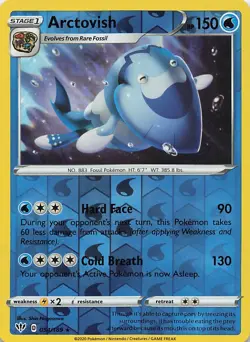 Arctovish 054/189 Darkness Ablaze Pokemon Reverse Holo LP - Image 1