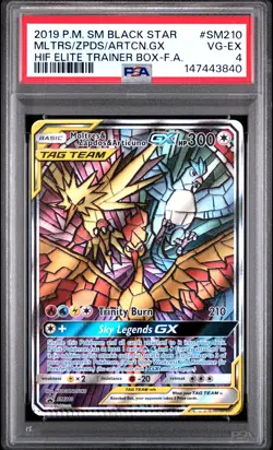 2019 Pokemon SM Black Star SM210 Moltres & Zapdos Articuno GX PSA 4 147443840 - Image 1