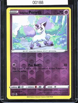 Pokemon TCG Galarian Ponyta 081/202 Reverse Holo SWSH LP - Image 1