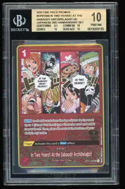 2025 ONE PIECE JAPANESE 2ND ANNIVERSARY ENG OP01-030 SABAODY ARCHIPELAGO BGS 10 - Image 1