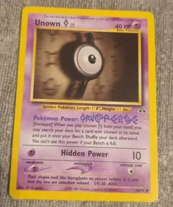 Pokemon Neo Discovery Set Unlimited Print Unown 'I' Card #68/75 Common Used VGC - Image 1