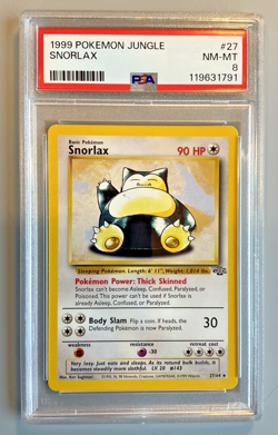 Pokemon Card 1999 Jungle SNORLAX 27/64 PSA 8 - Image 1