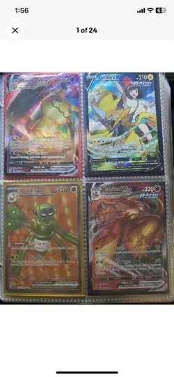 Pokemon TCG Mixed Card Lot - V, EX, VMAX, Trainer, Pikachu, Holo, Binder - Image 1