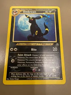 Pokemon TCG Umbreon Neo Discovery Holo Rare Card 13/75 *HOLO FADE ERROR* - Image 1