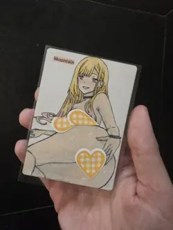 Magic MTG Altered Mountain / Land Card | Hand Painted & Color Anime Girl - Image 2