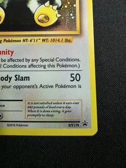 Pokemon TCG 2016 Snorlax Black Star Promo Holo Card XY179 - Image 5