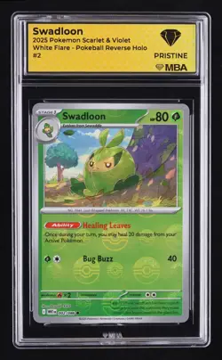 2025 Pokemon Scarlet & Violet White Flare Swadloon #2 MBA 10 Pristine - Image 1