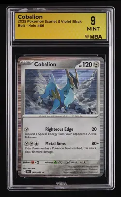 2025 Pokemon Scarlet & Violet Black Bolt Cobalion #66 MBA 9 - Image 1