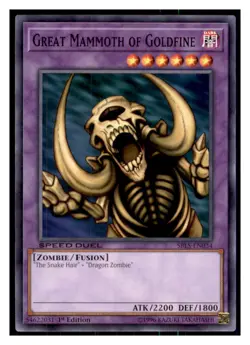 Yugioh Great Mammoth of Goldfine #SBLS-EN034 Speed Duel: Arena of Lost Souls LP - Image 1