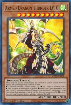 Armed Dragon Thunder LV10 [MP22-EN001] Ultra Rare Near Mint 1st Edition YuGiOh - Image 1