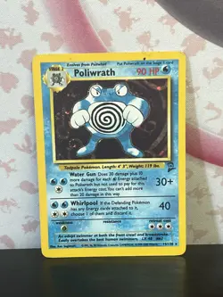 Pokemon TCG Poliwrath 015/130 Base Set 2 Holo Rare Card Vintage WOTC 1999 MP - Image 1