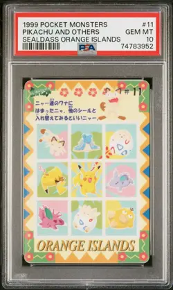 PSA 10 Pikachu And Others #11 Sealdass Orange Islands 1999 Pokemon Card - Image 1