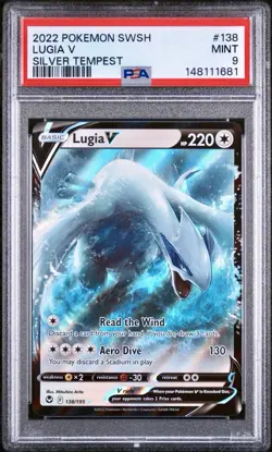 Pokemon Lugia V 138/195 Sword & Shield Silver Tempest Holo STRONG PSA 9 ! - Image 1