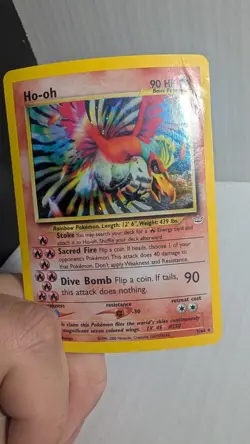 Pokemon TCG Ho-Oh 7/64 Holo Foil Rare Neo Revelation damaged - Image 1