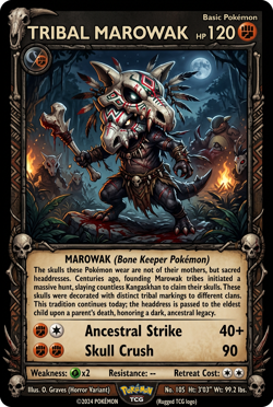 Pokemon Horror Marowak Custom Card - Image 1