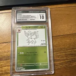 CGC 10 GEM MINT Japanese Pokemon 2023 Leafeon 068/SV-P YU NAGABA PROMO - Image 1