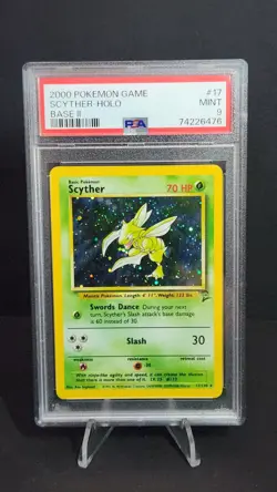 2000 POKEMON BASE SET 2 #17 SCYTHER-HOLO PSA 9 - Image 1